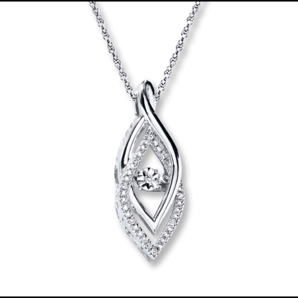 Diamond Accents Sterling Silver Necklace **NWT**